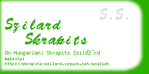 szilard skrapits business card